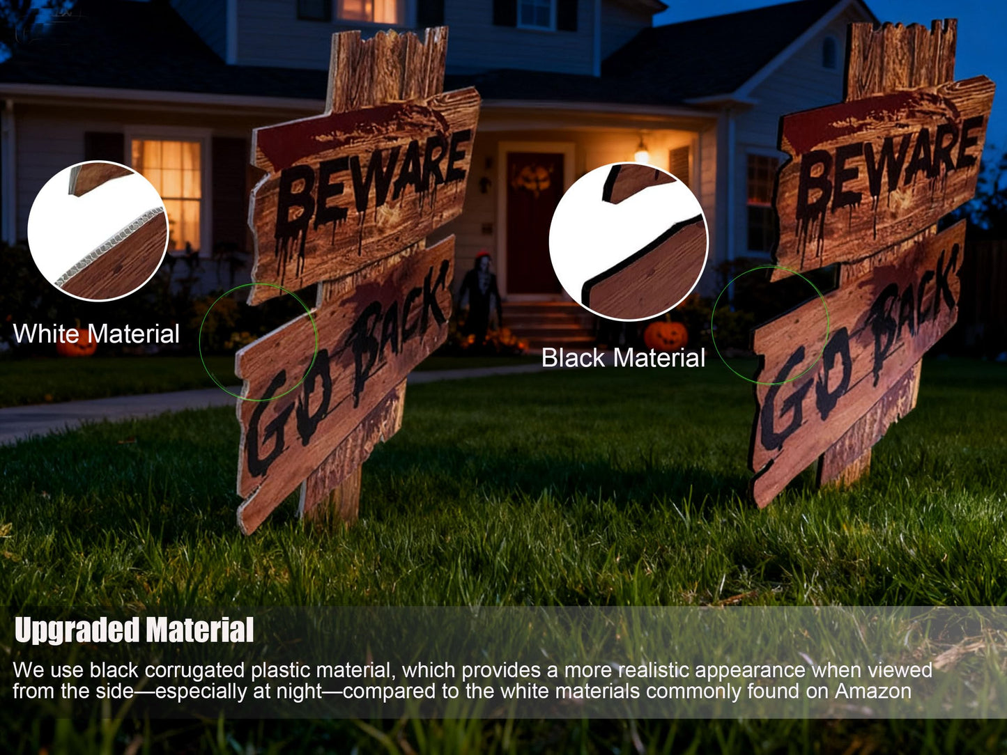 Halloween Decorations, 3 Pack 15" x 12" Yard Signs Stakes Props Outdoor Decor Scary Zombie Vampire Graves Holiday Party Supplies