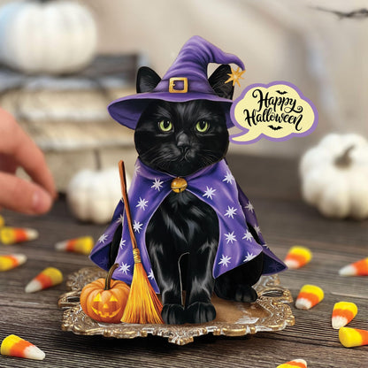 Freshcut Paper Pop Up Cards, Mini Halloween Cat, 6 Inch Mini Sized 3D Cat Gifts, Popup Greeting Card, Halloween Cards, October Card, Blank Notecard & Envelope