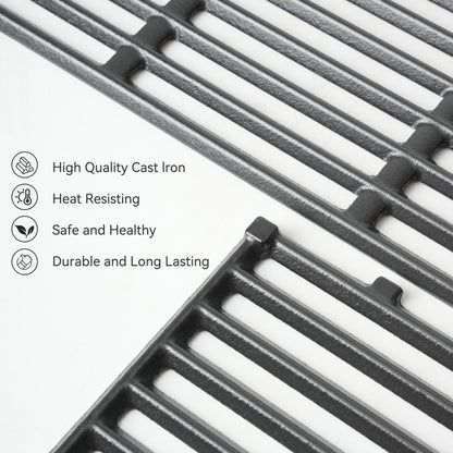 onlyfire Cast Iron Cooking Grates for Weber Spirit I & II 300 Series Gas Grills, Spirit 400 Series, Spirit 700, Genesis Silver B/C, BBQ Replacement Grill Grate Fits Weber 7638/7639, 2 Pcs