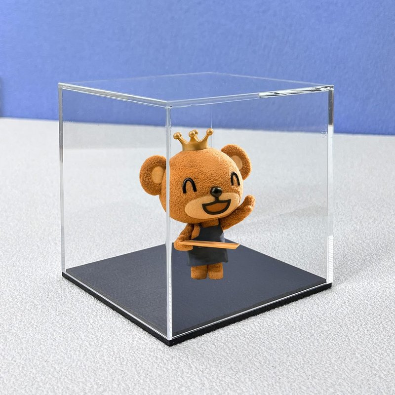 Acrylic Display Case - 4x4x4 Inch Cube Box for Softball Collectibles | Clear with Matte Black Base