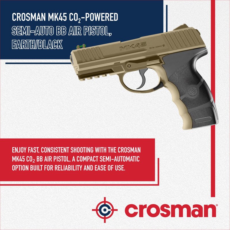 Crosman MK45 CO2 Powered Semi Auto Dual-Tone BB Air Pistol