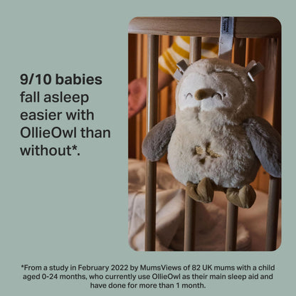 Tommee Tippee OllieOwl Deluxe Baby and Toddler Sound and Light Sleep Aid, Automatic CrySensor Soothes with 3 Natural Sounds and 3 Lullabies, Adjustable Volume, Soft Plush Fabric, USB Rechargeable