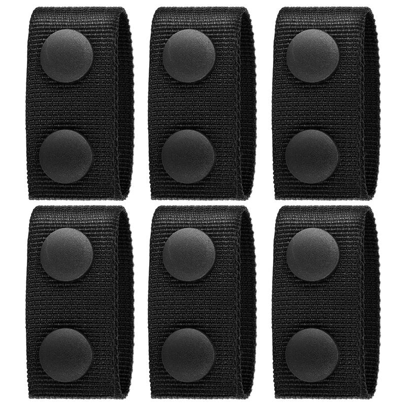 6 PCS Duty Belt Keepers, Tactical Gear Accessories, Nylon Double Snaps for 2"-2.25" Belts Fixing Police Belt Accessories, Belt Keepers for Police Officers, Firefighters, Prison Guards