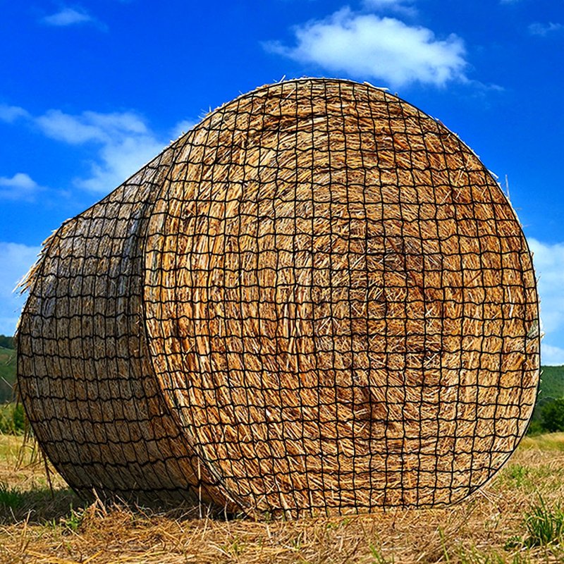 NizHome Large Round Bale Hay Net, 6 * 6FT Slow Feed Hay Net for Horses with 5mm Holes, Heavy Duty Haynet for Round Bale or Square Bale