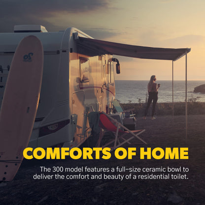 Dometic 302300071 300 Series Standard Height Toilet, White