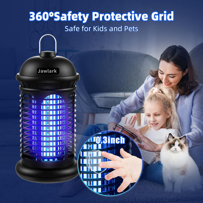 Jawlark Electric Bug Zapper, 4200V Mosquito Zapper Outdoor Indoor, IPX6 Waterproof Insect Killer with 5ft Power Cord for Patio Yard Home, Plug in Mosquito Killer (Black)