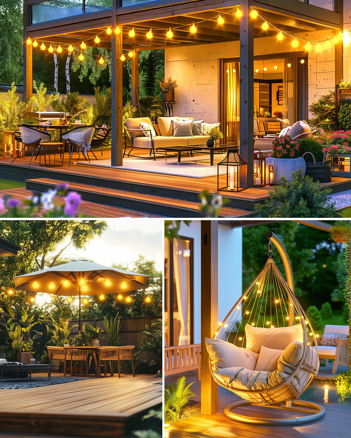 Brightown Solar Lights Outdoor Waterproof, 19.6Ft 60 LED Globe Solar String Lights for Outside, 8 Modes Outdoor Solar Lights for Yard Balcony Patio Tree Canopy Party (Warm White)