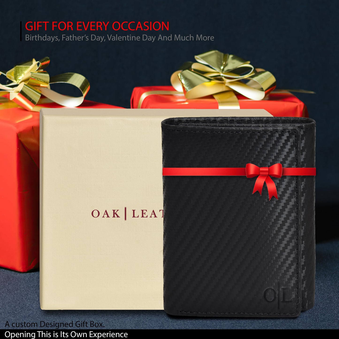 Black Leather Wallets | Trifold | 9 Credit Card Slots | Travel Friendly | RFID Blocking | 2 ID Slots