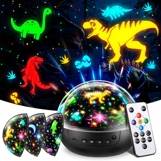 Dinosaur Toys for Kids 2-4,【Remote+3 Films+93 Effects】Dinosaur Toys for Kids 5-7,【3 Timer+5 Brightness】Toys for 5 Year Old Boy Toys Age 3,Rotate Night Light Projector,Toddler Night Light Projector