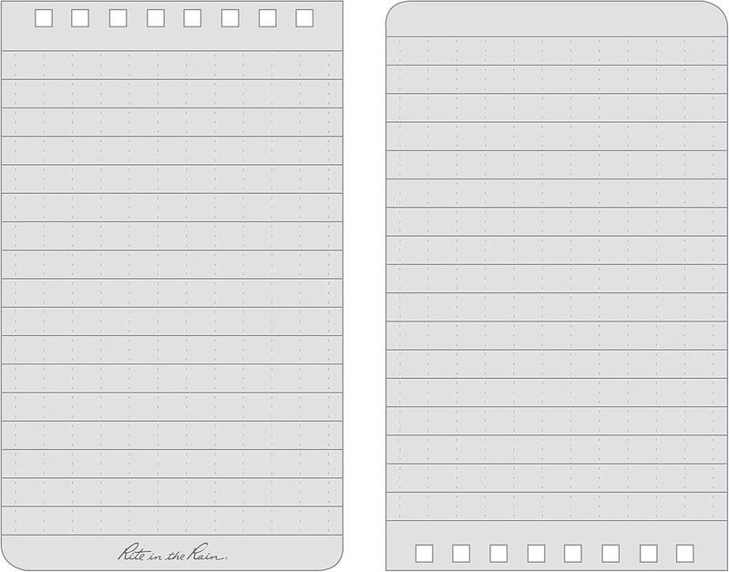 Weatherproof Top Spiral Notebook - Rite in the Rain | 3" x 5", Black Cover, Universal Pattern, 3 Pack