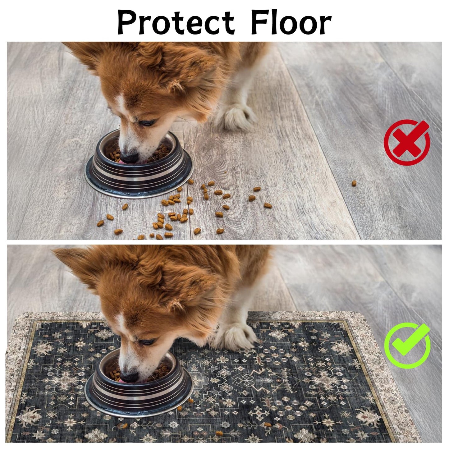 Pet Food Mats for Floor, Absorbent Dog Mat for Food and Water Dispenser Mat, Dog Food Mat Quick Dry Cat Food Mat Pet Supplies