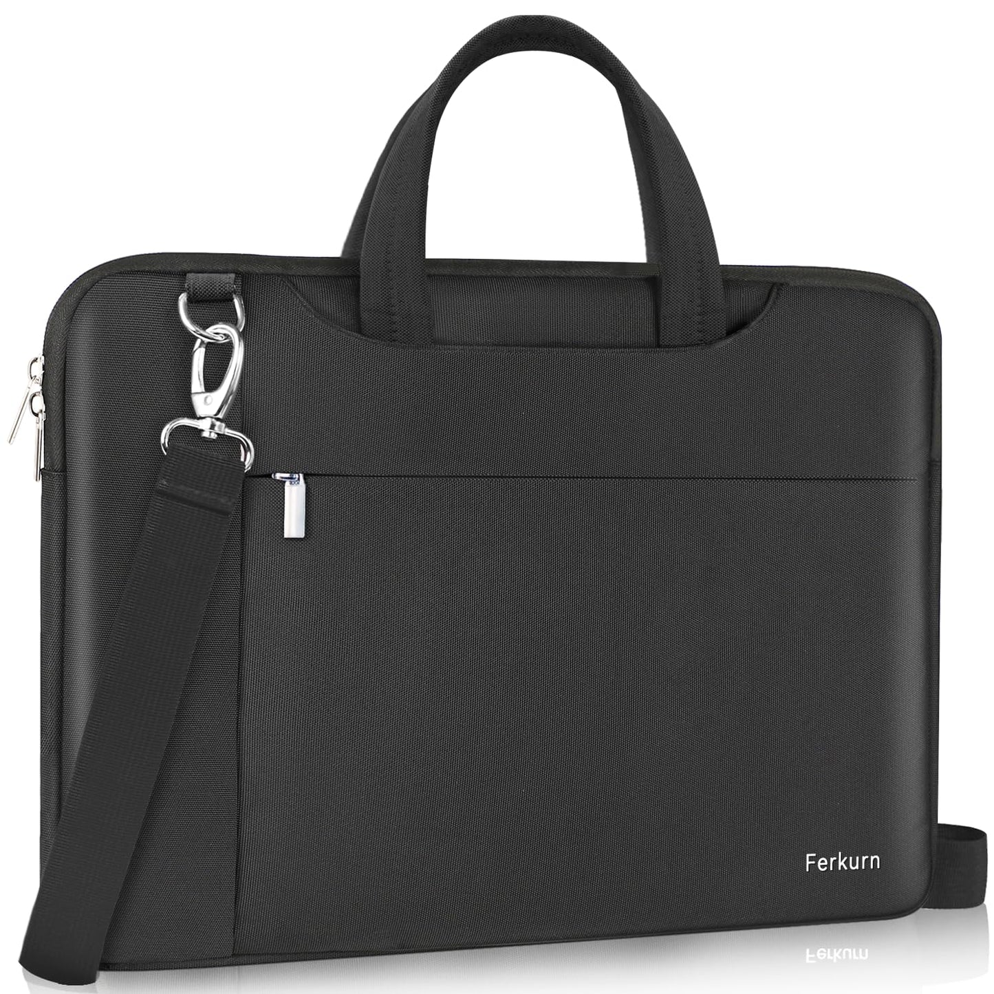 Ferkurn Laptop Bag Case Sleeve 15 15.6 16 inch for Women Men Compatible with 15"/16" MacBook Pro/Air M4/M3/M2/M1, Surface Laptop 6/5 Book, XPS 15, HP Pavilion, Lenovo, Acer, ASUS, Samsung, Black