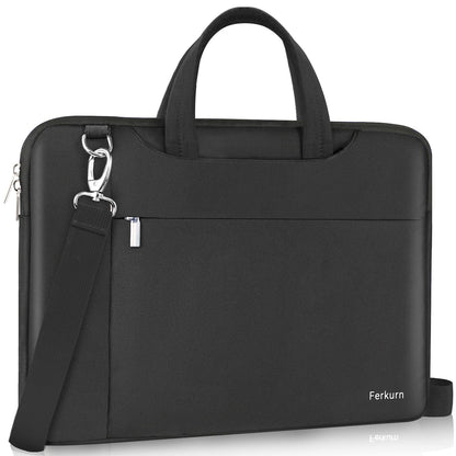 Ferkurn Laptop Bag Case Sleeve 15 15.6 16 inch for Women Men Compatible with 15"/16" MacBook Pro/Air M4/M3/M2/M1, Surface Laptop 6/5 Book, XPS 15, HP Pavilion, Lenovo, Acer, ASUS, Samsung, Black