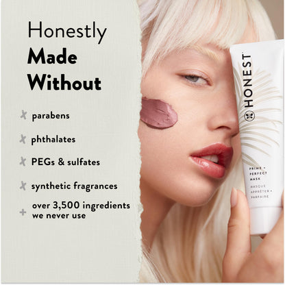 Honest Beauty Antioxidant-Rich Moisturizing Prime + Perfect Mask | Smooths, Firms, + Preps | Shea Butter, Superfruits, Vitamin E | EWG Verified, Vegan + Cruelty Free | 2 fl oz