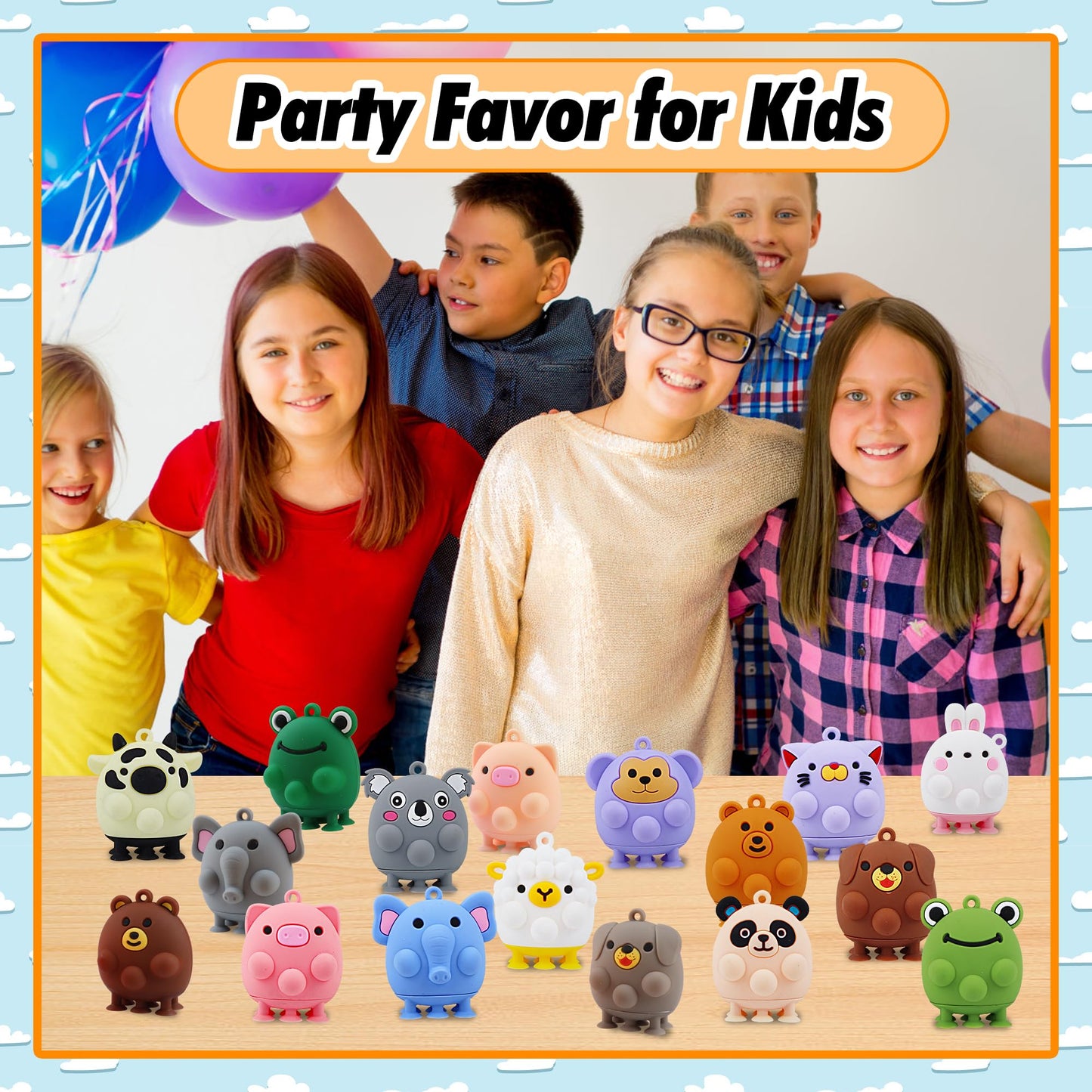 ChildFun 24 PCS Party Favors for Kids,3D Animal Pop Toys,Goodie Bags Stuffers for Kids,Pinata Stuffers Carnival Prizes,Fidget Toys Bulk,Prize for Classroom,Suction Toys for Toddlers