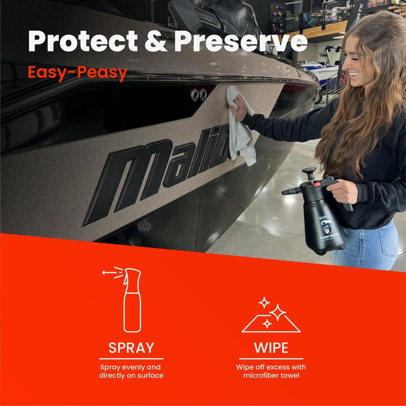 SKIPS All Purpose Boat Cleaner: Premium Boat Cleaner for Spots, Spills & Cool-Touch Fabrics – Gentle Stain Remover for Vinyl, Leather & All Boat Surfaces - 16 oz Pressurized Continous Spray Bottle