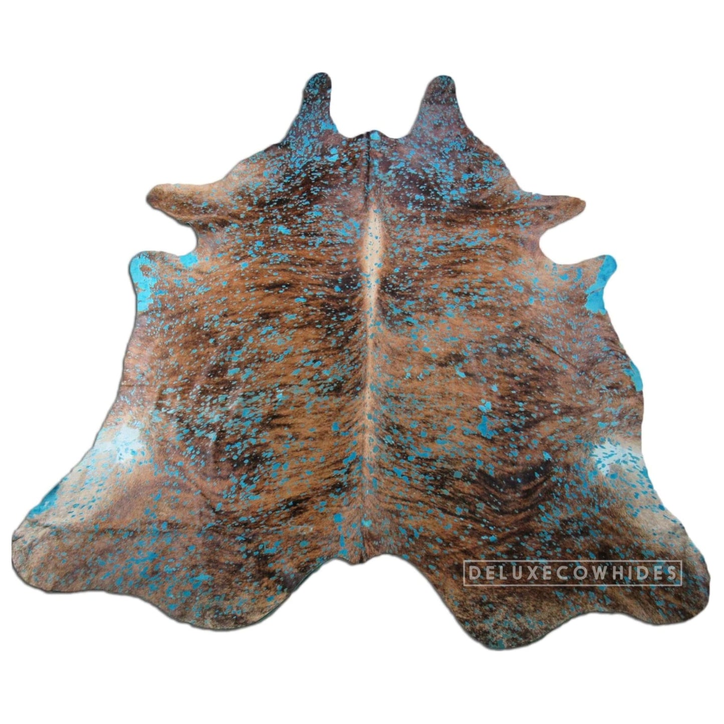 Deluxe Cowhides - Cowhide Area Rug - Turquoise Cowhide Approx 8X7 feet or 244X213cm