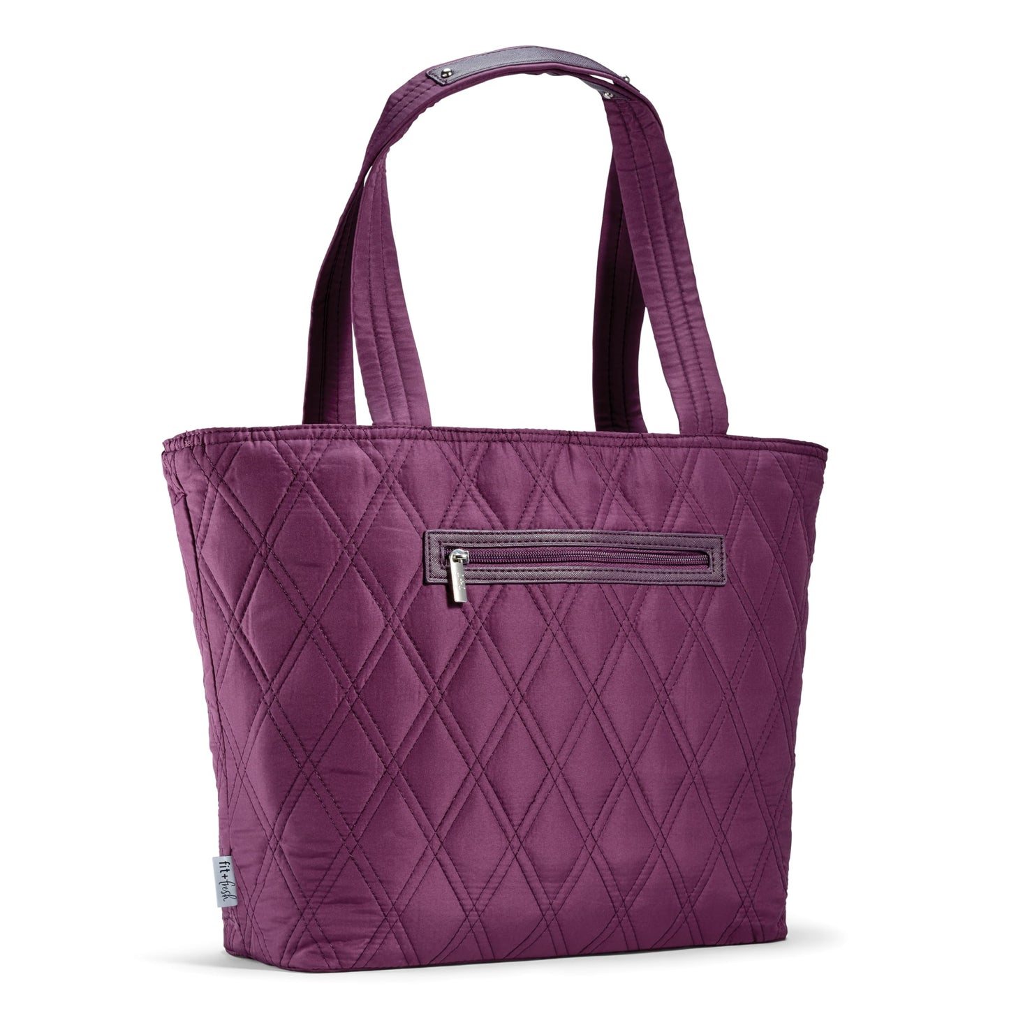Fit & Fresh Metro 2-in-1 Quilted Tote, Multipurpose Travel and Work Bag with Insulated Cooler Compartment for Women, Laptop-Friendly, Thermal Insulated, Perfect for Office, Nurse, Teacher