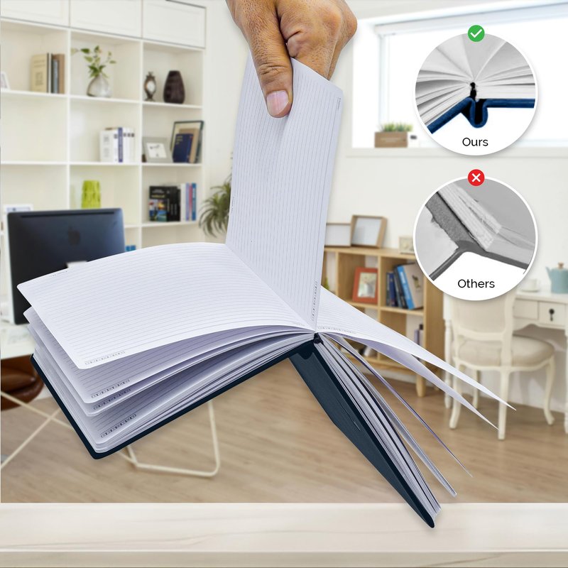 Nextnoid Lined Hardcover Notebook Journal - 120 GSM Thick Paper, Medium A5 Notebook 160 Pages - Perfect Mens Journal For Writing, Journaling and Note-Taking (Navy Blue,Ruled)
