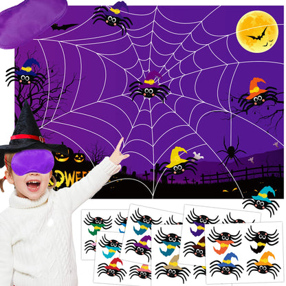 Halloween Pin The Tail Game Pin The Spider On The Web Game Halloween Party Games for kid Halloween Pin The Tail Halloween kid Party Outdoor Halloween Games for kid Halloween Party Activities,N/C-11
