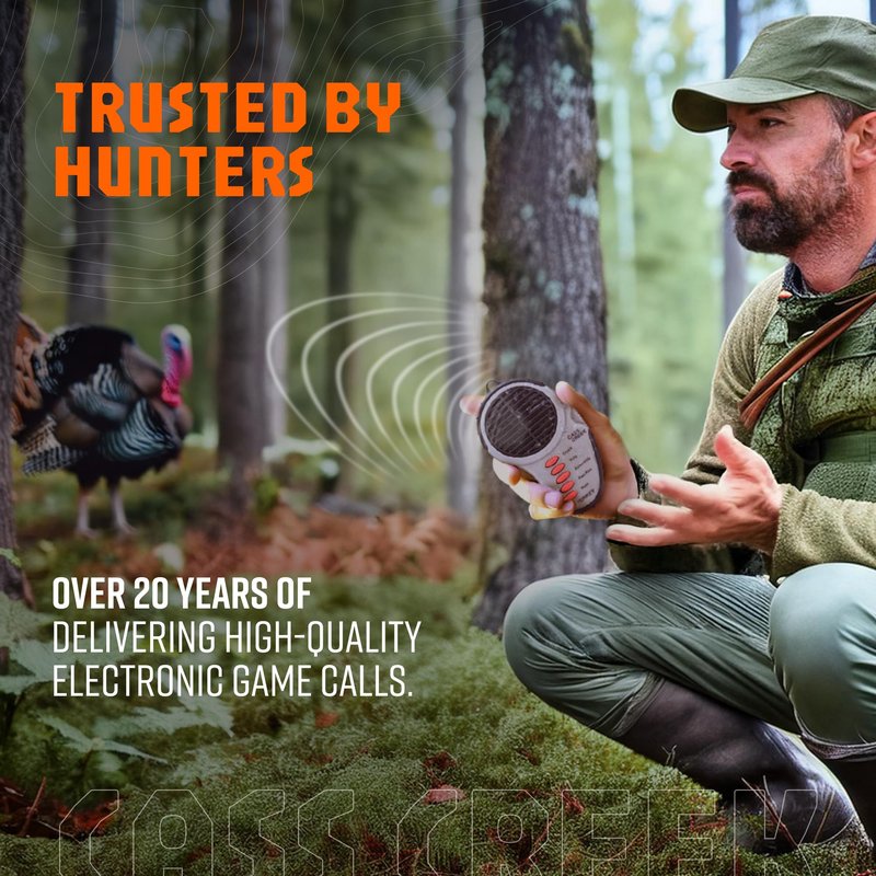 Cass Creek Ergo Electronic Turkey Call, Compact Hunting Caller with Authentic Digital Sounds, Loud and Portable Game Call for Beginners and Experts