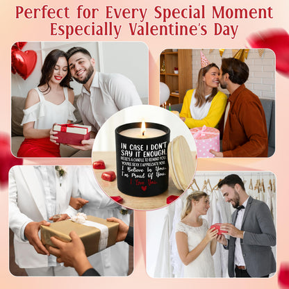 TEEZWONDER Valentines Day Gifts for Her Him - Long Lasting Vanilla Lavender Candle 10 Oz - Romantic Anniversary Wedding Birthday Valentines Gifts for Women Men, Girlfriend Boyfriend Gift Ideas