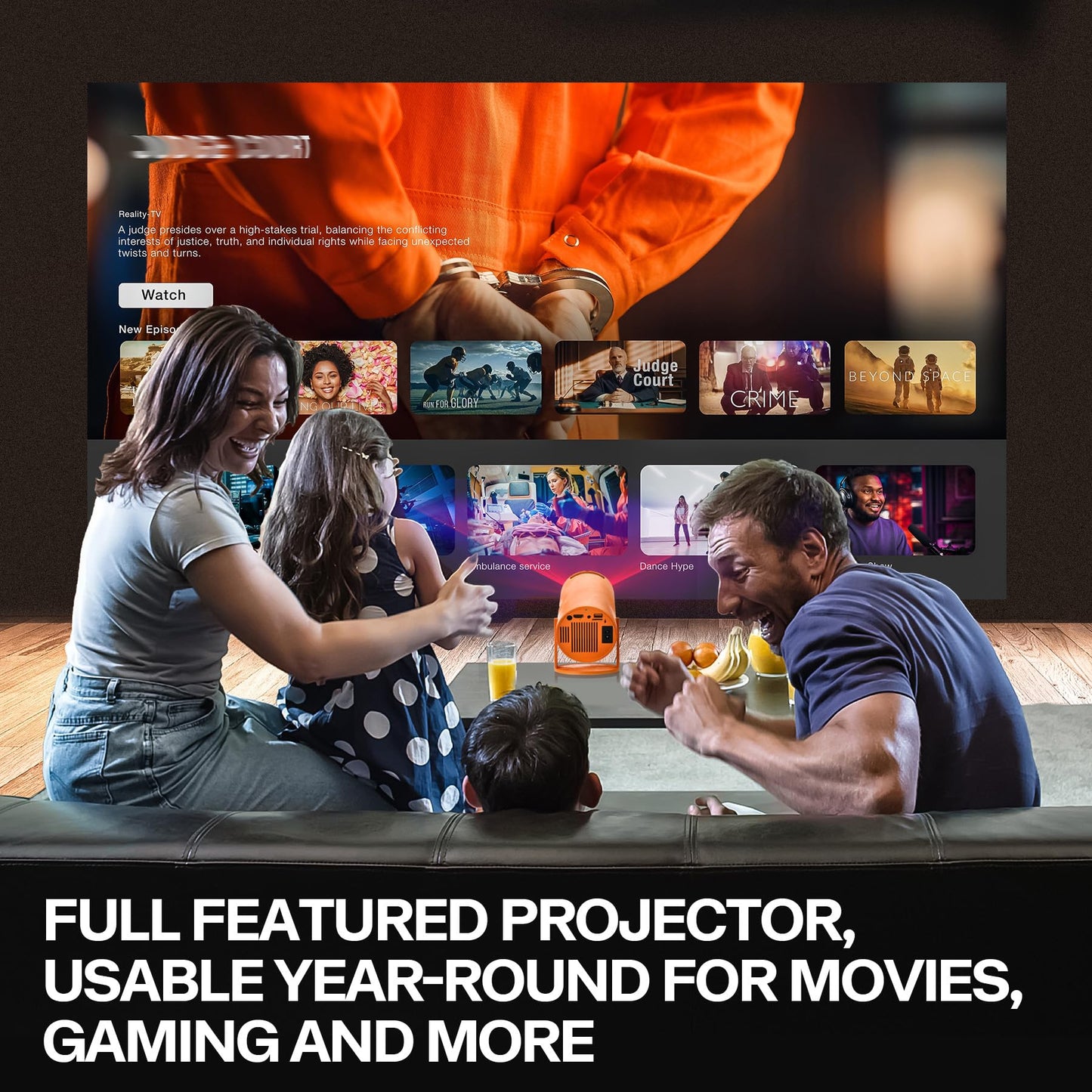 AAXA HP Halloween Projector (2025 Upgraded) for Haunted Windows, Auto-Start, Holographic Projections, Short Throw, HD 1080P, Portable Projector with 8 Pre-Loaded Hologram Movies, Built-in Speaker