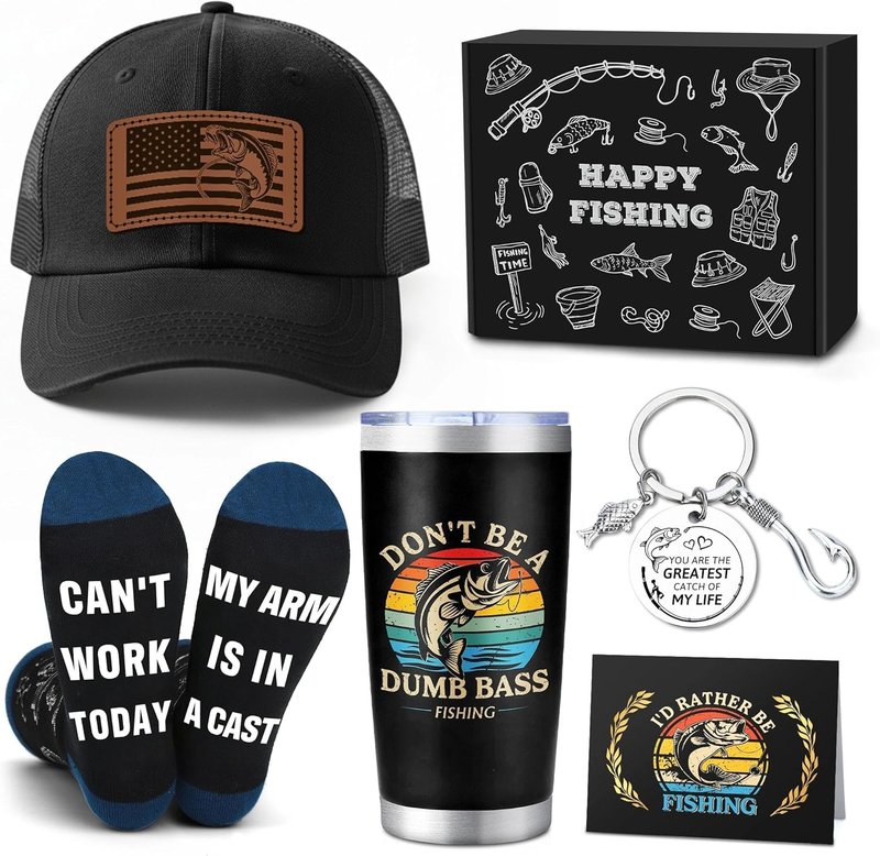 Fishing Gifts for Men | Unique Accessories & Cool Gear for Fishermen - Keychain, Mug, Hat, Socks