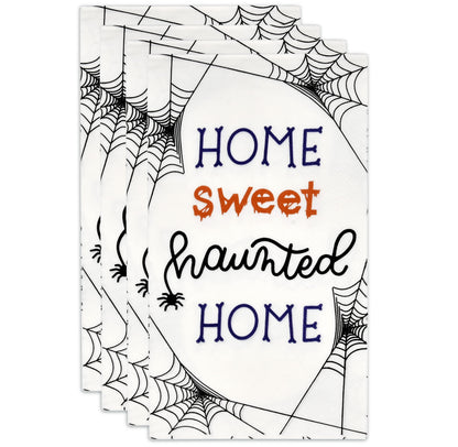 Gift Boutique Halloween Guest Napkins 100 Count Disposable Paper Hand Towels Black Orange Purple for Bathroom Buffet Dinner Haunted Home Party Decor