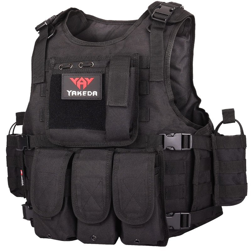 YAKEDA Outdoor Tactical Airsoft Vest Adjustable Fit Adult (CP)
