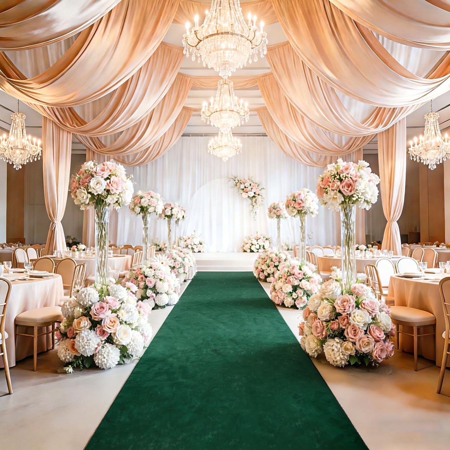 Aisle Runners for Weddings Emerald Green Wedding Aisle Runner 2FTx15FT Luxury Velvet Fabric Carpet Runway Green Aisle Runner for Party Bridal Runner Rug for Ceremony Birthday Event Wedding Decorations