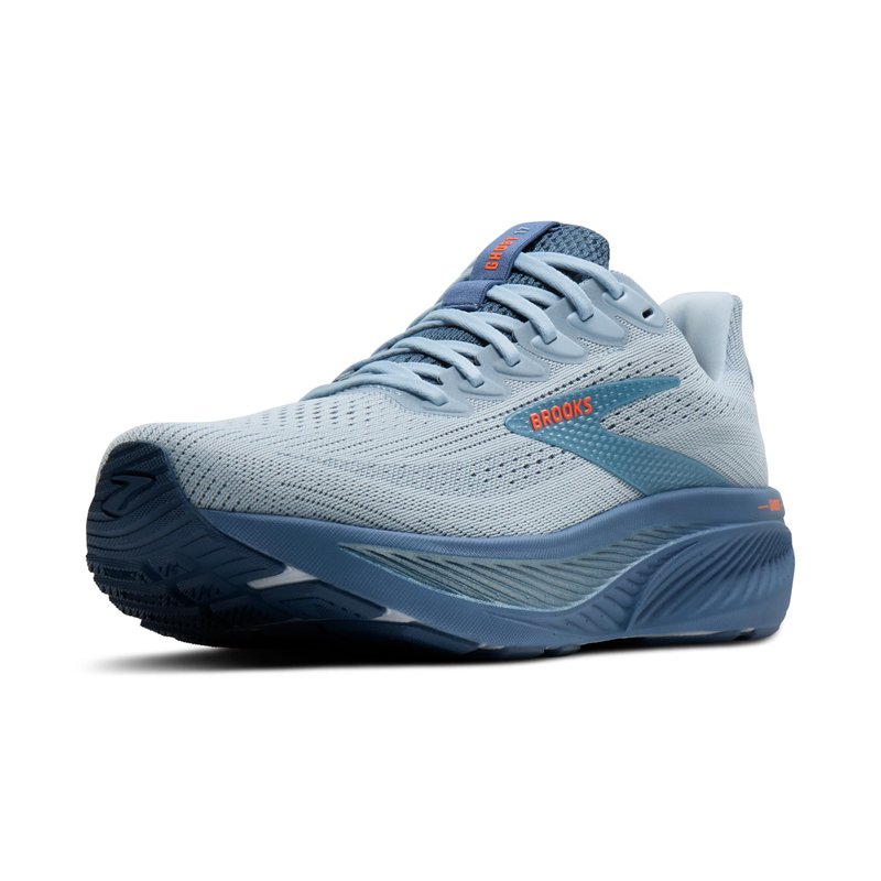 Brooks Men’s Ghost 17 Neutral Running Shoe - Skyway/Moonlight/Orange - 8.5 Medium
