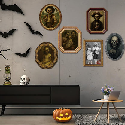 Garma Halloween Decorations Indoor, 3D Changing Face Moving Portrait Pictures Frames for Scary Halloween Haunted Mansion House Decor Wall Decoration- 6 Pack