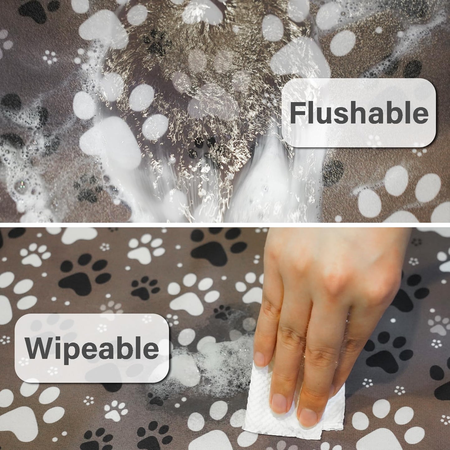 Patterned Cat & Dog Bowl Mat for Food and Water, 12"×20" Quick Dry Absorbent Pet Feeding Mat, Eco-Friendly Dog Placemat