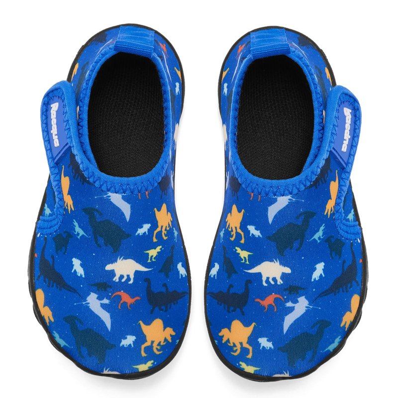 Racqua Toddler Boys Girls Water Shoes Slip-On Quick Dry Aqua Kids Shoes Barefoot Breathable Swim Lightweight Beach Shoes Toddler Blue Dinosaur 8
