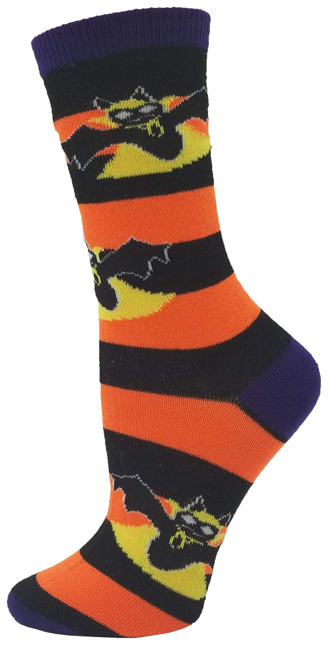 Halloween Socks for Women Girls, 12 Pairs Bats Pumpkins Ghosts Print, Colorful Pattern Novelty Cute