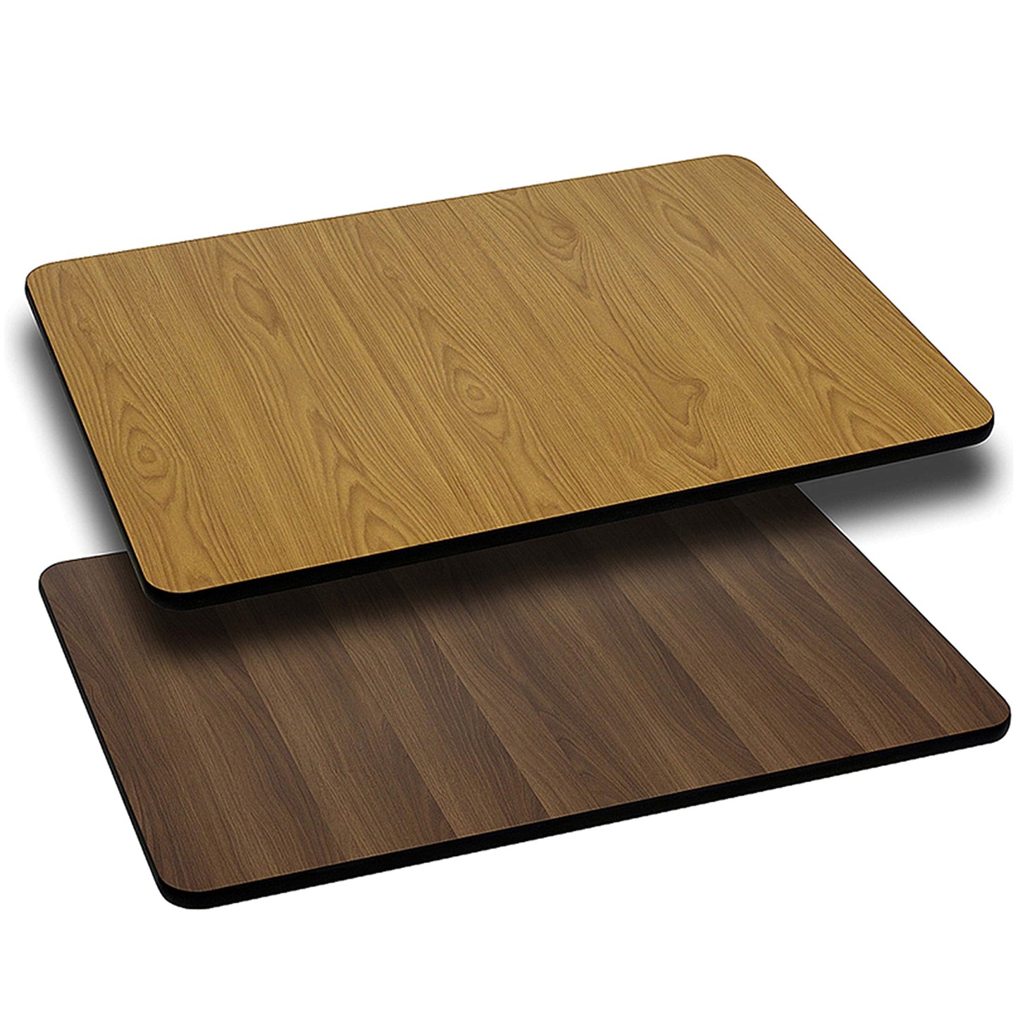 Flash Furniture Glenbrook 24'' x 42'' Rectangular Table Top with Natural or Walnut Reversible Laminate Top
