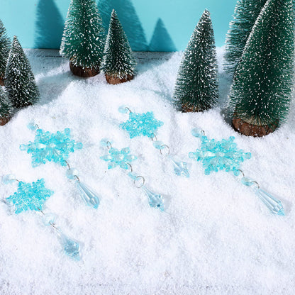 Boao Light Blue 15 Pcs Crystal Snowflake Ornaments for Christmas Tree Acrylic Snowflake Winter Wonderland Decorations for Party Favor Celebration
