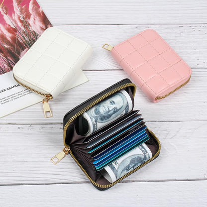 EcoVision Credit Card Wallet, RFID Card Case Wallet, Zipper Card Cases Holder for Men Women, RFID Blocking, KeyChain Wallet, Compact Size Card Organizer Case for Women