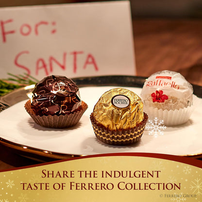 Ferrero Rocher Collection, Premium Gift Set, Hazelnut Milk Chocolate, Dark Chocolate and Coconut, 48 Count, 4.6 oz