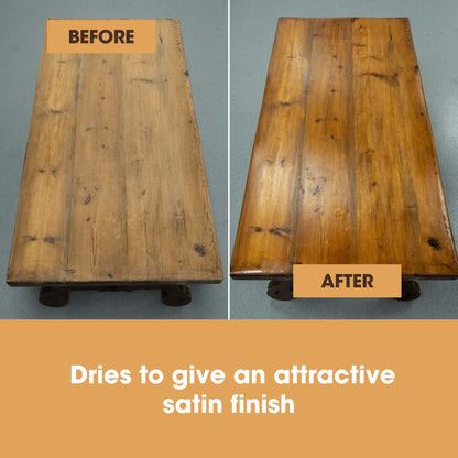 Furniture Clinic Natural Wood Wax & Polish - Beeswax Polish for Wood With Added Orange Oil & Carnauba Wax - Clear Finish for Finished & Unfinished Wood - Polish For Furniture & More - 250ml