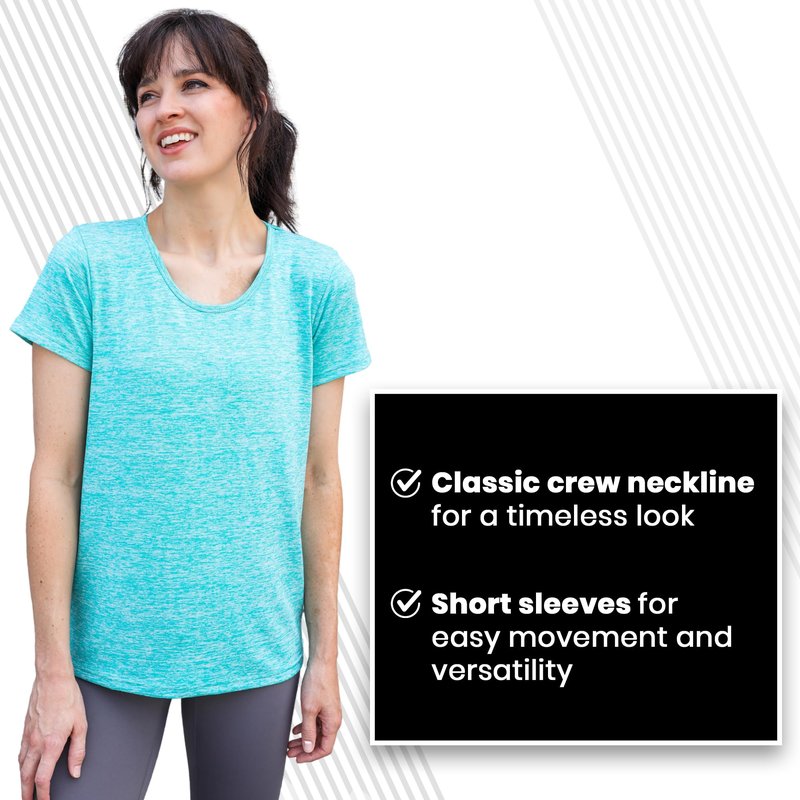 SPXTREME [5 Pack Workout Tops for Women Short Sleeve Crewneck Dry-Fit Moisture-Wicking Women's Activewear T-Shirts for Gym Yoga Running, Plus Sizes S–4XL