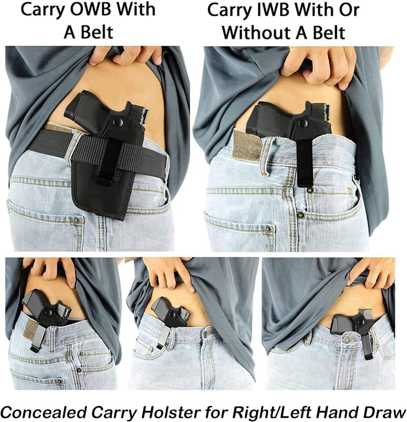 Concealed Carry Holster - IWB/OWB Metal Clip for Airsoft Pistols | Right & Left-Hand Draw Options
