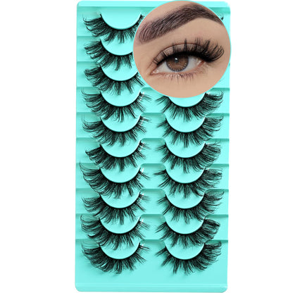 APCYUST Cat Eye Lashes Natural Fox Eyelash Wispy Russian Strip Eyelashes 10 Pairs D Curl Fake Fairy Lash Strips Fluffy Spiky Cateye Lashes Wispies False Eyelash Foxy Look (Fox Eyelashes | 8-16mm)