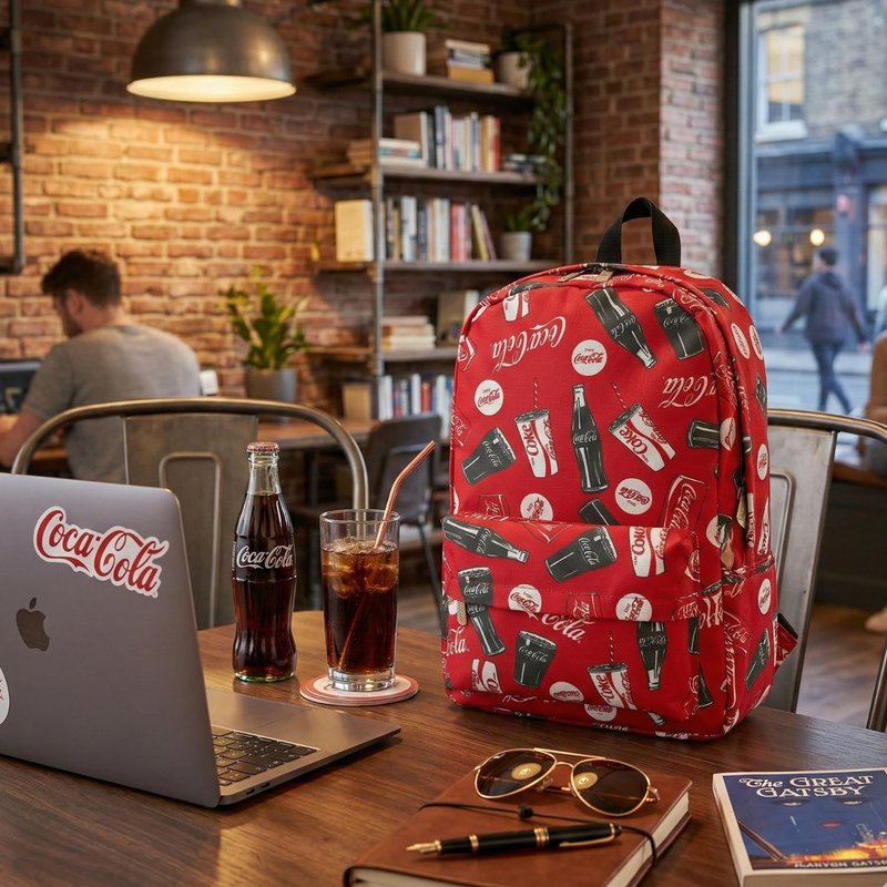 Wondermolly Coca-Cola Drinks Backpack in Polyester Material