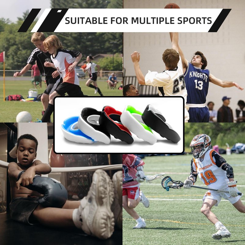 LPONJAR 5 Pack Toddler Kids Youth Mouth Guard, Moldable Sports Mouthguard with Case for Boys & Girls, Ideal for Non Braces, Football Lacrosse Hockey Basketball Boxing Soccer Taekwondo MMA Karate