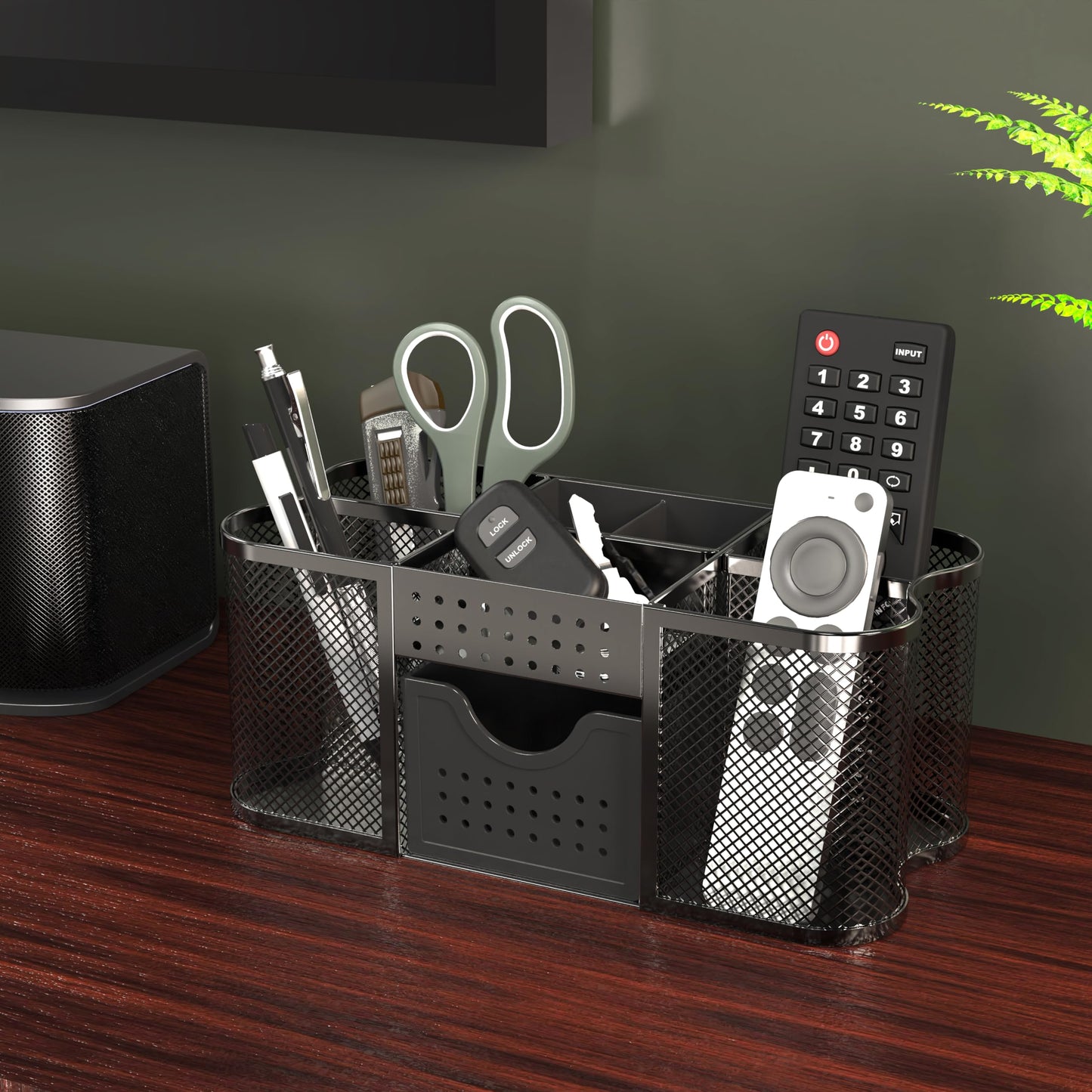 Deco Brothers Desk Organizers Pen Holder Office Caddy Storage, Black