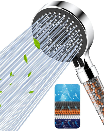 Magichome Shower Head, Upgraded Filter Shower Head High Pressure 5 Modes, Universal Hard Water Filter Showerhead with Extra Replaceable Accessories