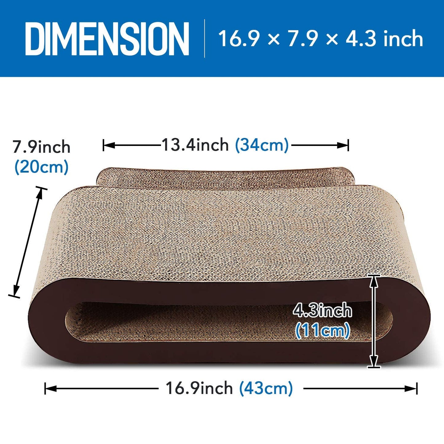 FluffyDream 2in1 Cat Scratcher Cardboard Lounge Bed, Cat Scratching Board, Durable Board Pads Prevents Furniture Damage