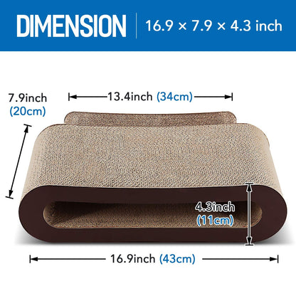 FluffyDream 2in1 Cat Scratcher Cardboard Lounge Bed, Cat Scratching Board, Durable Board Pads Prevents Furniture Damage